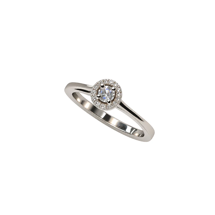 Anillo Plata Esterlina 925 Circón Botón Plata 1
