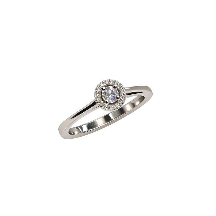Anillo Plata Esterlina 925 Circón Botón Plata 2