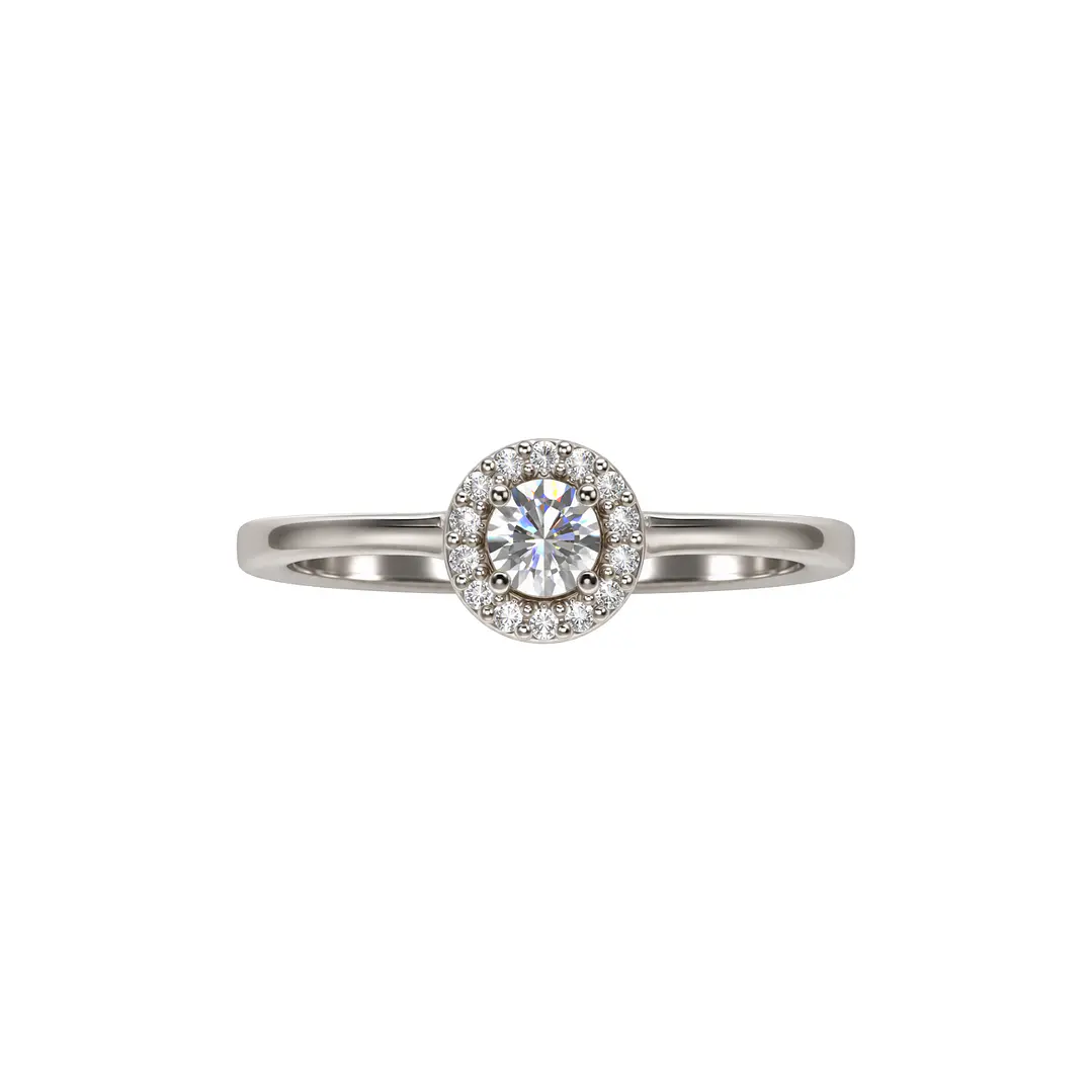 Anillo Plata Esterlina 925 Circón Botón Plata 3