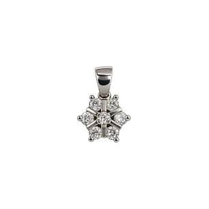 Colgante de Plata Esterlina 925 Copo Nieve 7 Circon
