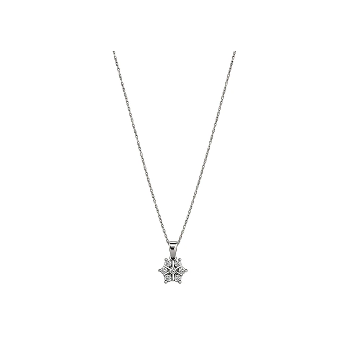 Colgante de Plata Esterlina 925 Copo Nieve 7 Circon 3