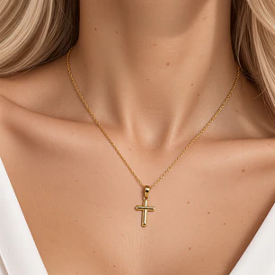 Colgante de Oro Amarillo 14kt Cruz Pequeña