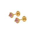 Aros de Oro Amarillo 9kt Rosa Francia 3,5mm