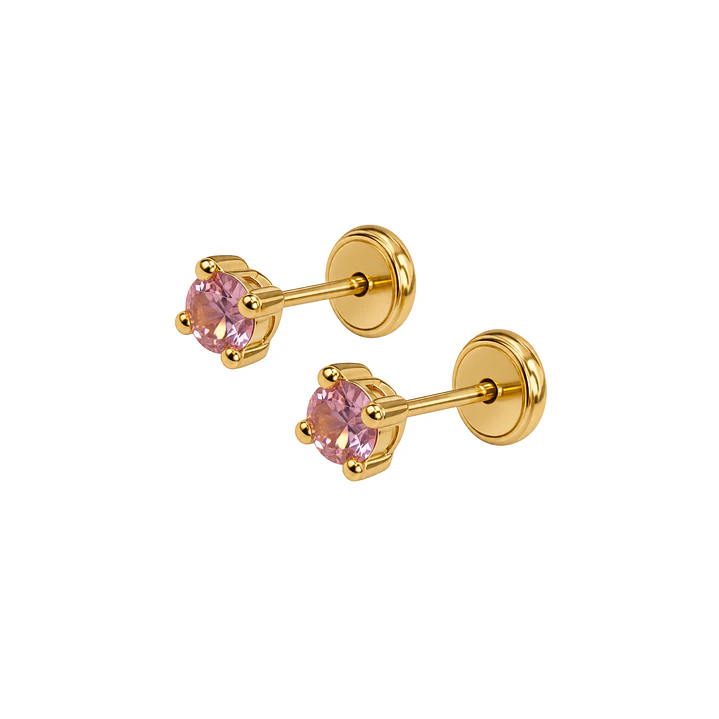 Aros de Oro Amarillo 9kt Rosa Francia 3,5mm 1
