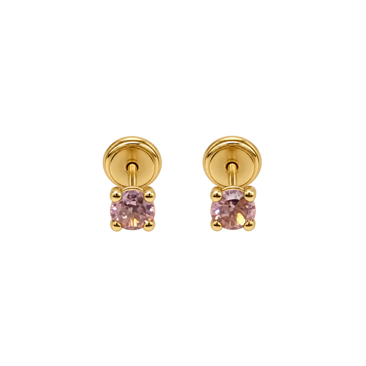 Aros de Oro Amarillo 9kt Rosa Francia 3,5mm 3