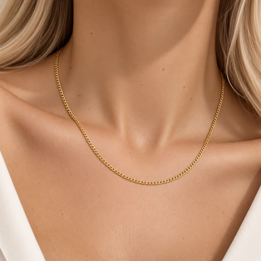 Cadena de Oro Amarillo 18kt Groumet Eslabon Pequeño 4