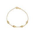 Pulsera de Oro Amarillo 18kt Ovalos Intercalados
