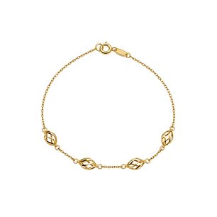 Pulsera de Oro Amarillo 18kt Ovalos Intercalados