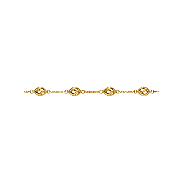 Pulsera de Oro Amarillo 18kt Ovalos Intercalados 2