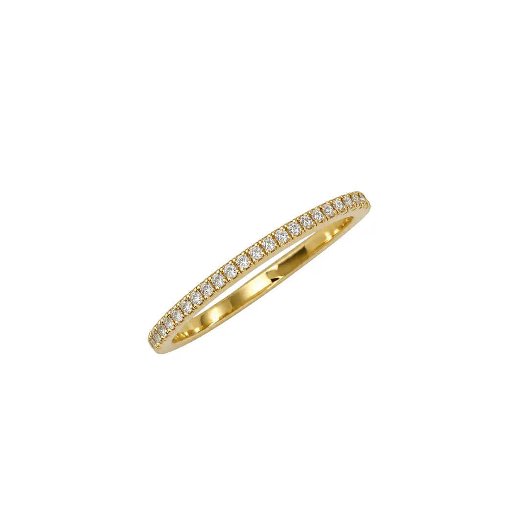 Anillo de Oro Amarillo 18kt Cintillo Circon Fino 2