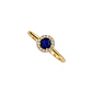 Anillo de Oro Amarillo 18kt Zafiro Boton Circon Halo - Miniatura 1