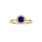 Anillo de Oro Amarillo 18kt Zafiro Boton Circon Halo - Miniatura 3