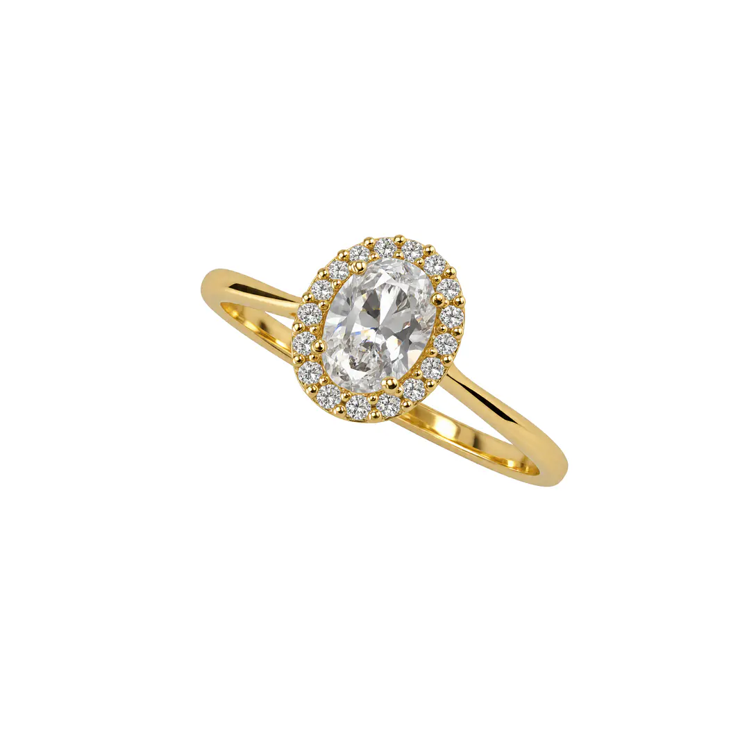 Anillo de Oro Amarillo 18kt Circon Central Boton 1