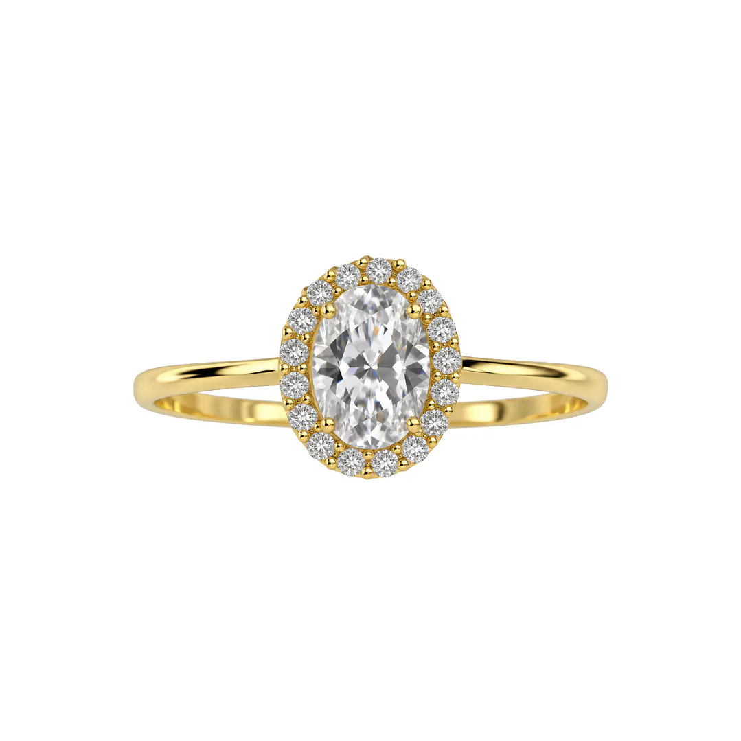 Anillo de Oro Amarillo 18kt Circon Central Boton 3