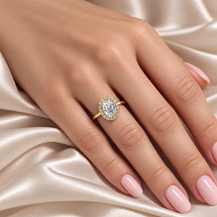 Anillo de Oro Amarillo 18kt Circon Central Boton