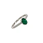 Anillo Compromiso Oro Blanco 18kt Medio Cintillo Diamantes 3 Puntos y Esmeralda Central 46 Puntos - Miniatura 2