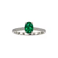 Anillo Compromiso Oro Blanco 18kt Medio Cintillo Diamantes 3 Puntos y Esmeralda Central 46 Puntos - Miniatura 3