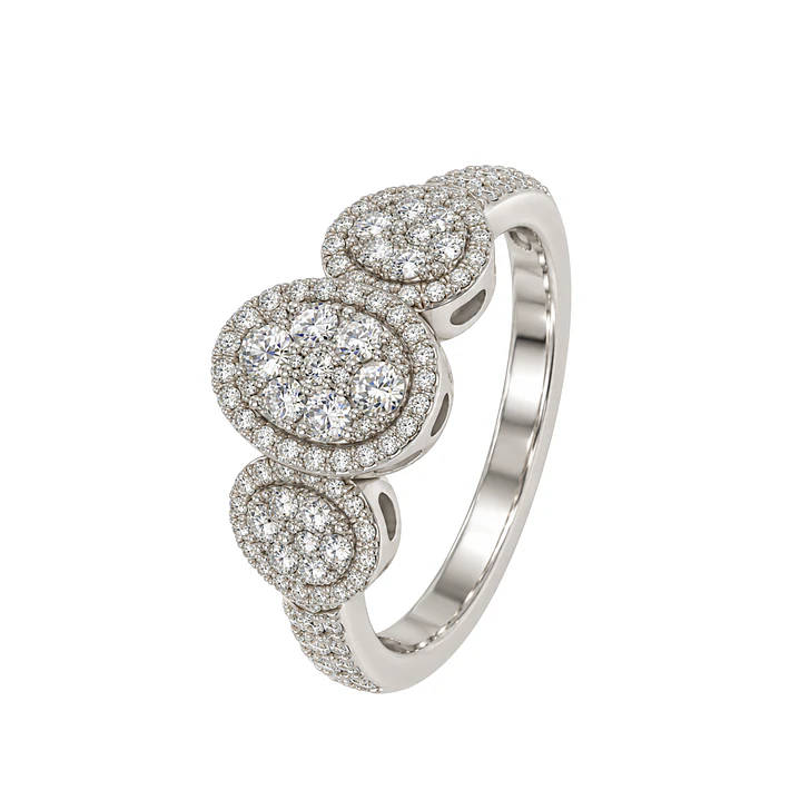 Anillo Compromiso Trio Diamantes 73 Puntos Brillantes 1