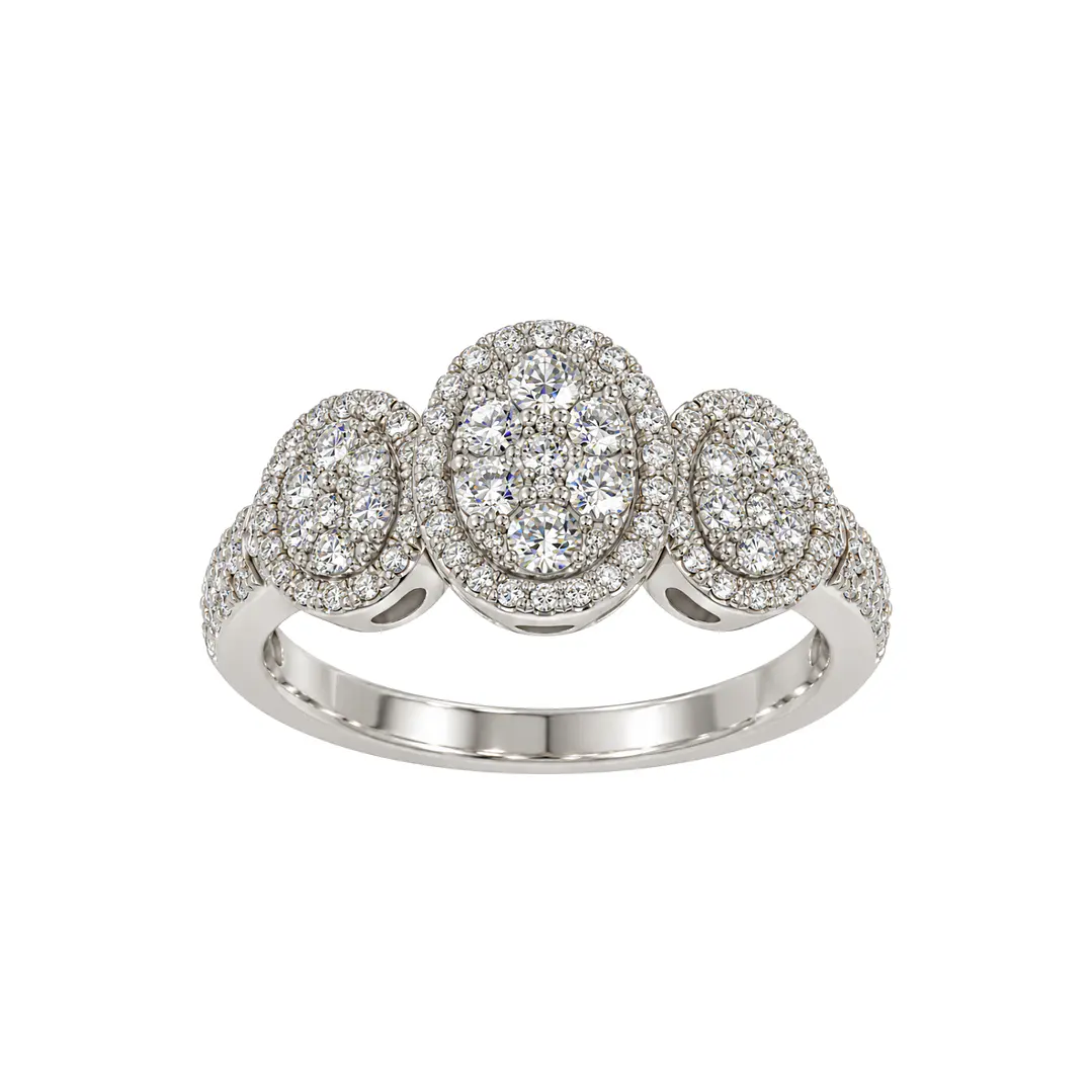 Anillo Compromiso Trio Diamantes 73 Puntos Brillantes 3