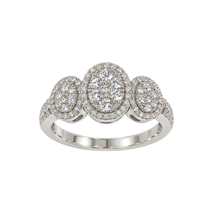 Anillo Compromiso Trio Diamantes 73 Puntos Brillantes 3