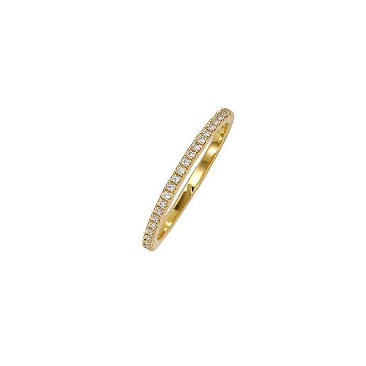 Anillo de Oro Amarillo 18kt Cintillo Circon Fino 1