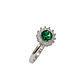 Anillo Plata Esterlina 925 Girasol Esmeralda Circón - Miniatura 1