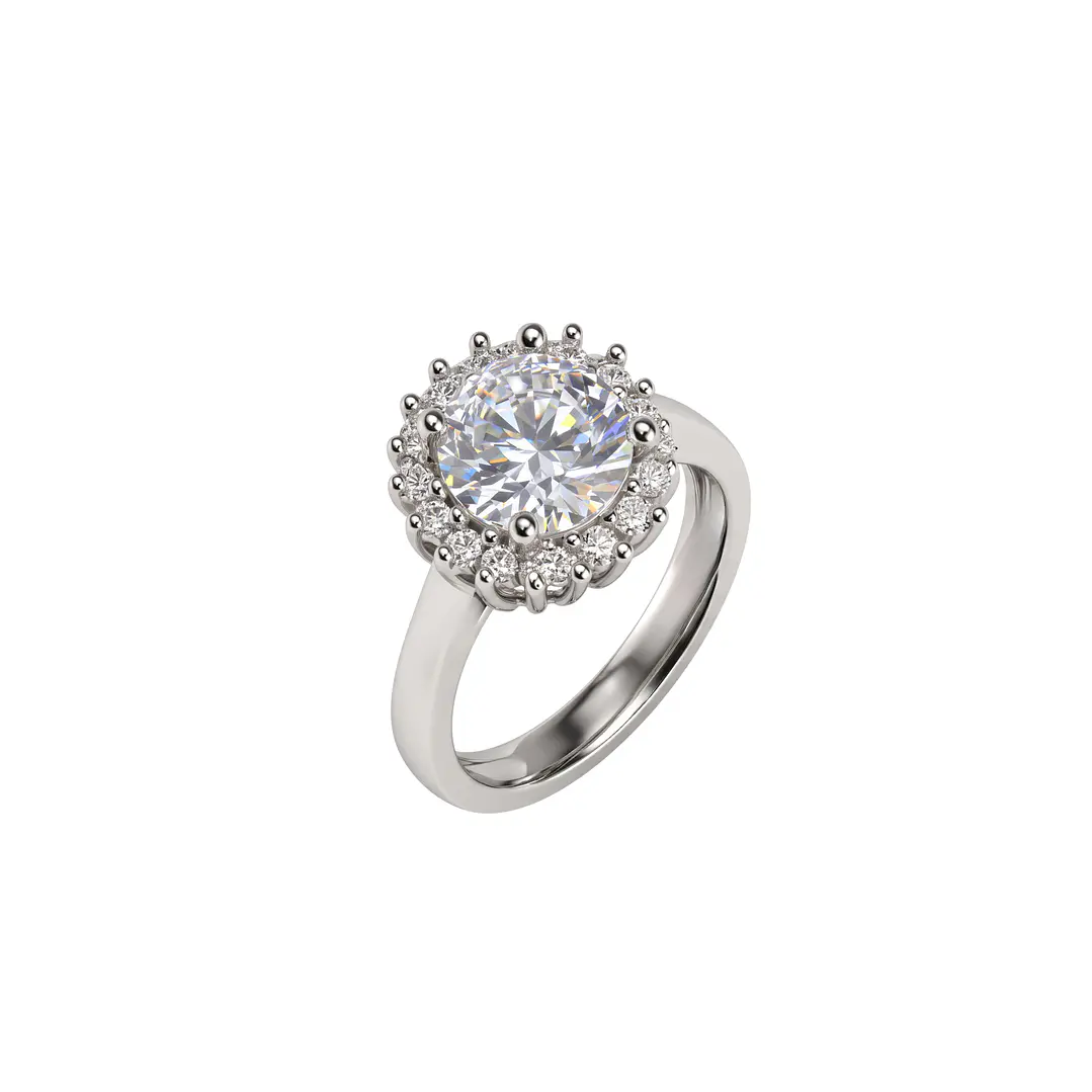 Anillo Plata Esterlina 925 Circón Girasol 1