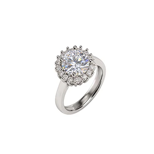 Anillo Plata Esterlina 925 Circón Girasol