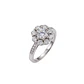 Anillo Plata Esterlina 925 Medio Riel Flor Circón - Miniatura 1