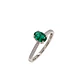 Anillo Compromiso Oro Blanco 18kt Medio Cintillo Diamantes 3 Puntos y Esmeralda Central 46 Puntos - Miniatura 4