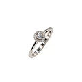 Anillo Plata Esterlina 925 Circón Botón Plata