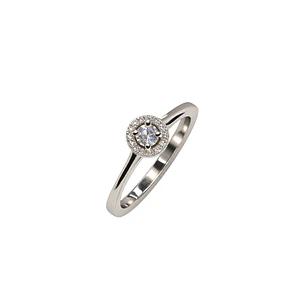 Anillo Plata Esterlina 925 Circón Botón Plata