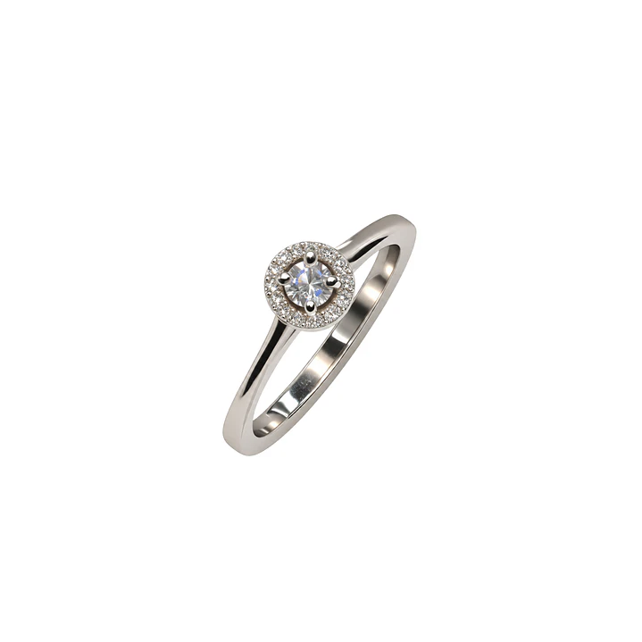 Anillo Plata Esterlina 925 Circón Botón Plata 1