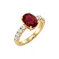 Anillo Compromiso Oro Amarillo 18kt Personalizado 8 Diamantes 5 Puntos Rubi Central 3,69 Quilates - Miniatura 3