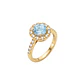 Anillo Compromiso Oro Amarillo 18kt Personalizado 34 Puntos Diamantes Aguamarina Central - Miniatura 1