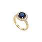 Anillo Compromiso Oro Amarillo 18kt Personalizado Diamante 44 Puntos Zafiro Central 1,8 Quilates - Miniatura 2