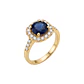 Anillo Compromiso Oro Amarillo 18kt Personalizado Diamante 44 Puntos Zafiro Central 1,8 Quilates - Miniatura 3