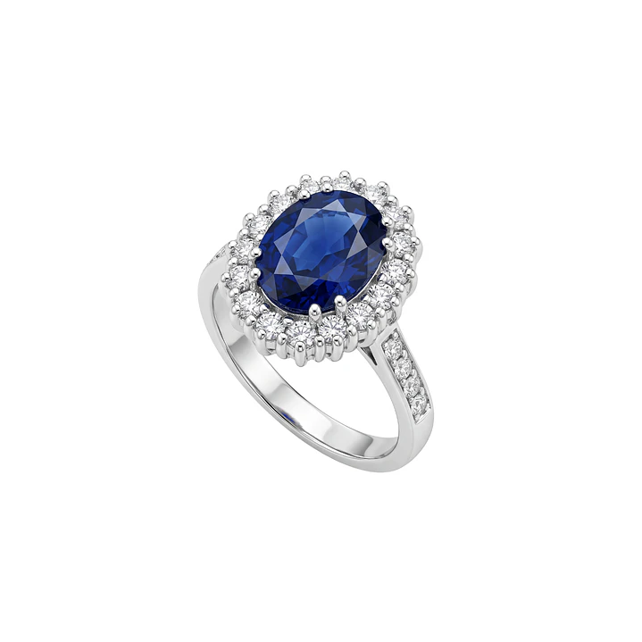 Anillo Compromiso Platino 750 Diamante 36 Puntos Totales Zafiro Broche 2,3 Quilates 2