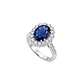 Anillo Compromiso Platino 750 Diamante 36 Puntos Totales Zafiro Broche 2,3 Quilates - Miniatura 2