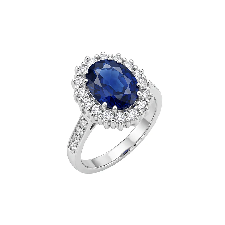 Anillo Compromiso Platino 750 Diamante 36 Puntos Totales Zafiro Broche 2,3 Quilates 3