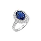 Anillo Compromiso Platino 750 Diamante 36 Puntos Totales Zafiro Broche 2,3 Quilates - Miniatura 3