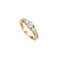 Anillo Compromiso Oro Amarillo 18kt Personalizado Trio Brillantes 52 Puntos Total - Miniatura 2