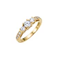 Anillo Compromiso Oro Amarillo 18kt Personalizado Trio Brillantes 52 Puntos Total - Miniatura 3