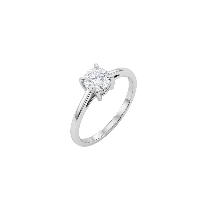 Anillo Compromiso Oro Blanco 18kt Solitario Diamante 45 Puntos 1