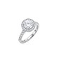 Anillo Compromiso Platino 750 Personalizado Diamante Halo 1 Quilate Medio Riel 46 Puntos - Miniatura 1