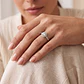 Anillo Compromiso Platino 750 Personalizado Diamante Halo 1 Quilate Medio Riel 46 Puntos - Miniatura 4