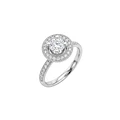 Anillo Compromiso Platino 750 Personalizado Saturni Diamante Laboratorio Central 40 Puntos Medio Riel Diamantes 42 Puntos