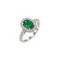 Anillo Compromiso Oro Blanco 18kt Broche Diamantes 83 Puntos Esmeralda Central 1,78 Quilates - Miniatura 1