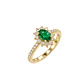 Anillo Compromiso Oro Amarillo 18kt Diamantes Medio Riel 50 Puntos Esmeralda Coronada 67 Puntos - Miniatura 1