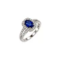 Anillo Compromiso Oro Blanco 18kt Diamantes Doble Riel 57 Puntos Zafiro Enmarcado 1,37 Quilates - Miniatura 1